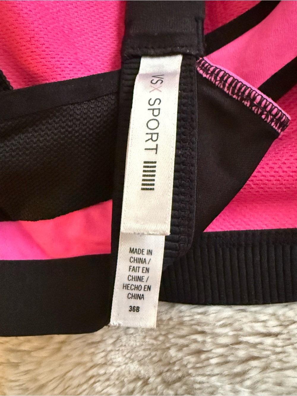 VSX Hot Pink and Black Racerback Sports Bra - Picture 3 of 3